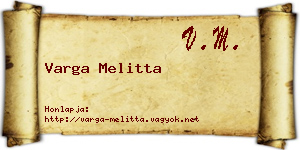 Varga Melitta névjegykártya